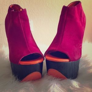 Platform suede sandals